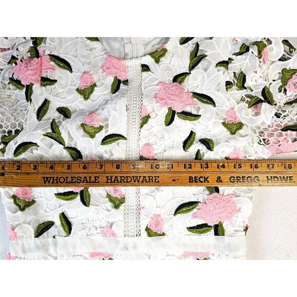 Just Me Womens Exquisite Floral Lace Midi Dress - Size M - Picture 5 of 13